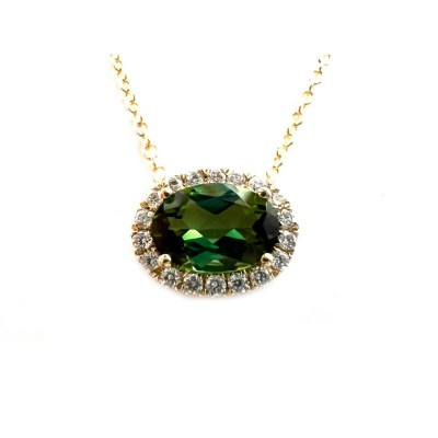 14KY Tourmaline & Diamond Necklace