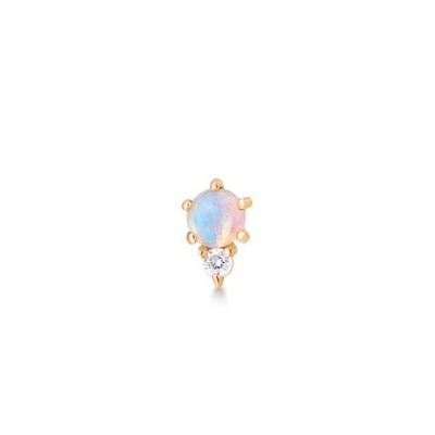 ZENA Single Opal and Diamond Stud