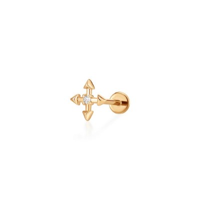 LIESE Diamond 4-Pointed Cross Single Earring
