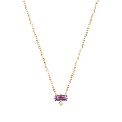 IRIS Amethyst Baguette and Diamond Necklace