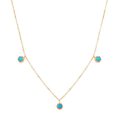 AMINA Turquoise 3-Stone Station Necklace