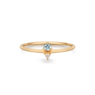 NADIA Aquamarine and Diamond Ring