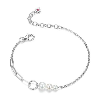 White Sterling Silver Pearl Bracelet