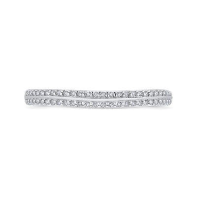 Round Diamond Half-Eternity Wedding Band In 14K Two-Tone Gold with Euro Shank