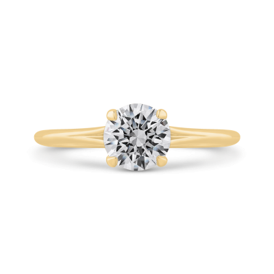 14K Yellow Gold Solitaire Engagement Ring (Semi-Mount)