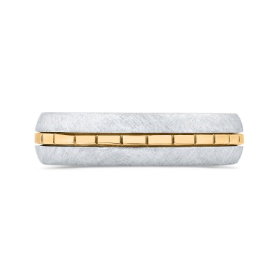 14K Two Tone Gold Men's Band