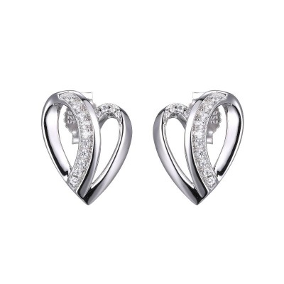 Lady's Silver Polished Sterling Silver Earrings