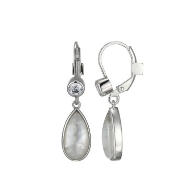 Sterling Silver Crystal & Mother of Pearl Earrings