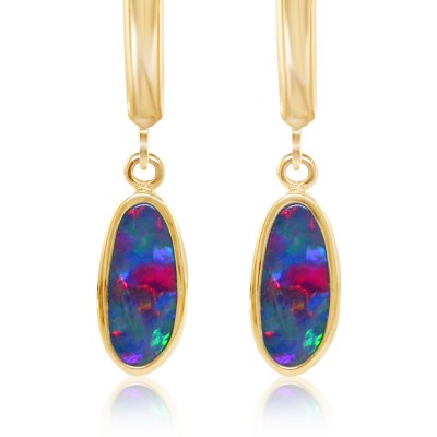 14KY Opal Doublet Earrings