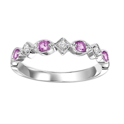 10K Pink Sapphire & Diamond Mixable Ring