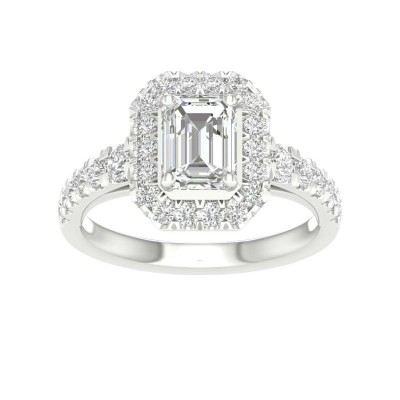 14KW Engagement Ring with Fancy Halo