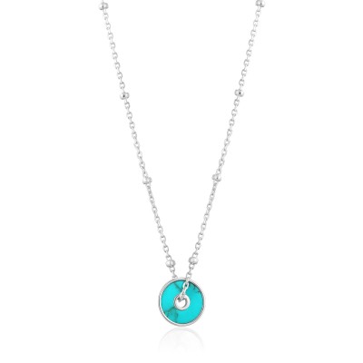 TURQUOISE DISC NECKLACE