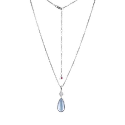 Sterling Silver Blue Topaz & Mother of Pearl Pendant