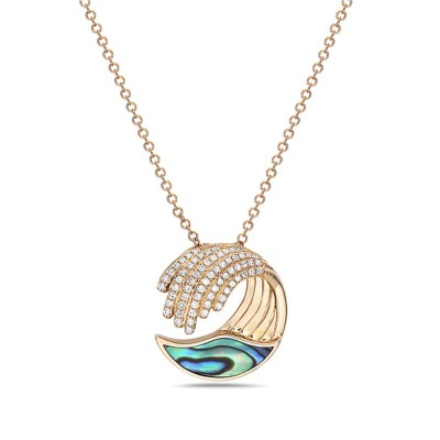 Abalone Shell & Diamond Necklace