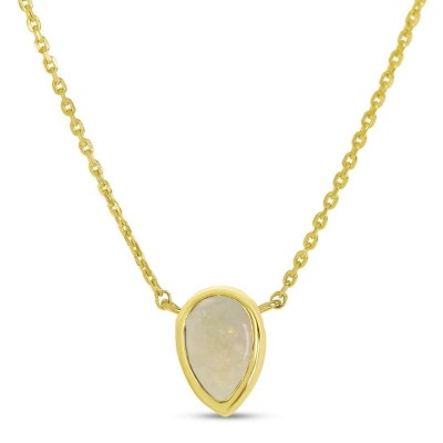 Pear October Birthstone Necklace
