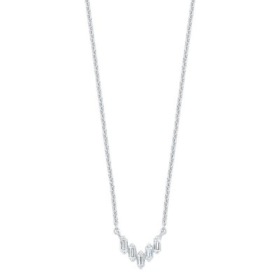 14K White Gold 1/10Ctw Bagg Necklace