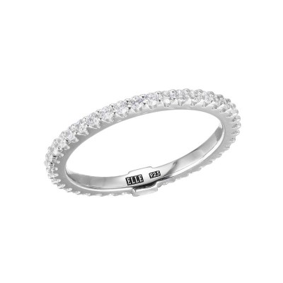 White Sterling Silver Eternity Band Ring Size 6