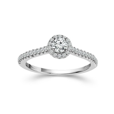 14KT White Gold 1/2Ctw Halo Engagment Ring