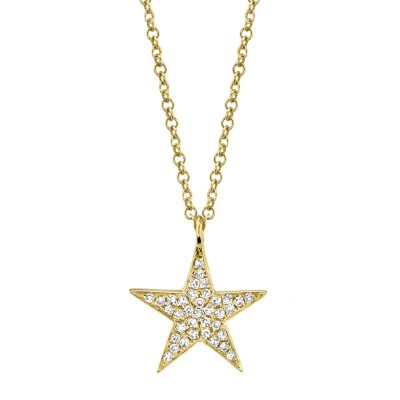 0.09Ct 14K Y/G Diamond Star Necklace