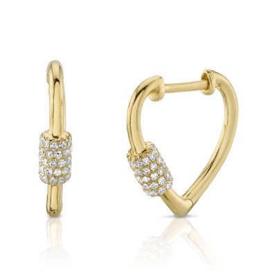 0.24Ct 14K Y/G Diamond Heart Earrings