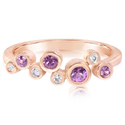 14KR Purple Garnet & Diamond Ring