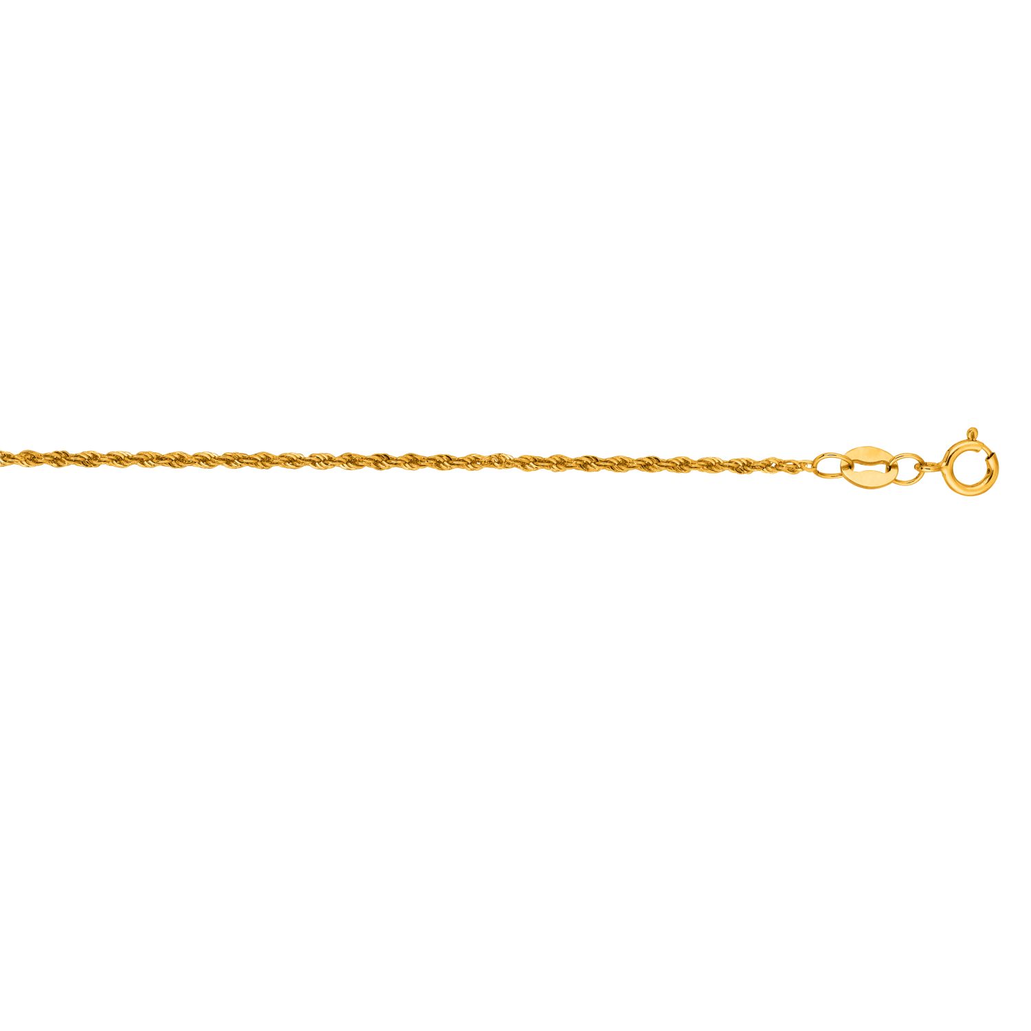 10K Yellow Gold 3.5mm Shiny Solid Diamond Cut Royal Rope Chain Bracelet with Lobster Clasp