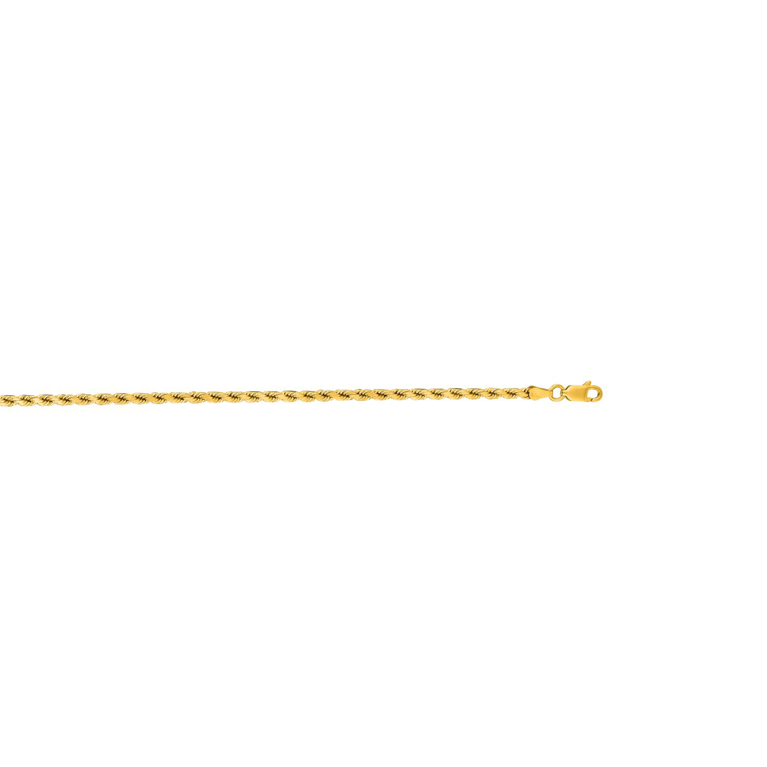 10K Yellow Gold 3.5mm Shiny Solid Diamond Cut Royal Rope Chain Bracelet with Lobster Clasp