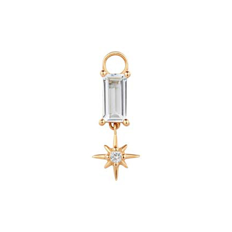 Estrella White Topaz Starburst Earring Charm