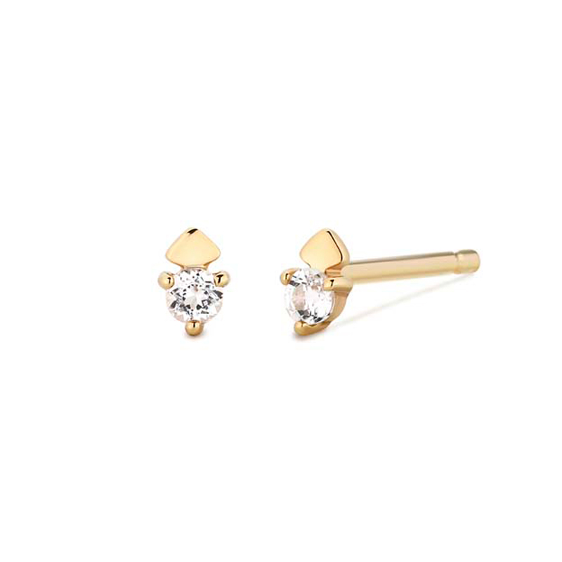 LORDE Round Topaz Studs