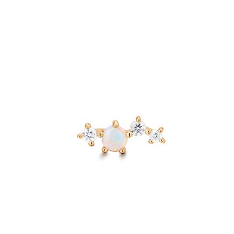 VENUS Single Opal and Diamond Stud