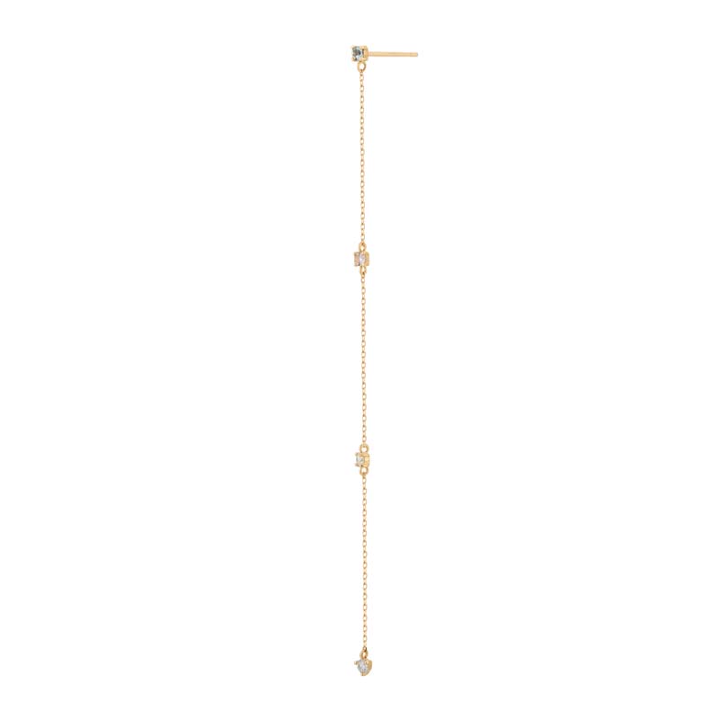 SUZETTE Aquamarine and Morganite Single Drop Earring