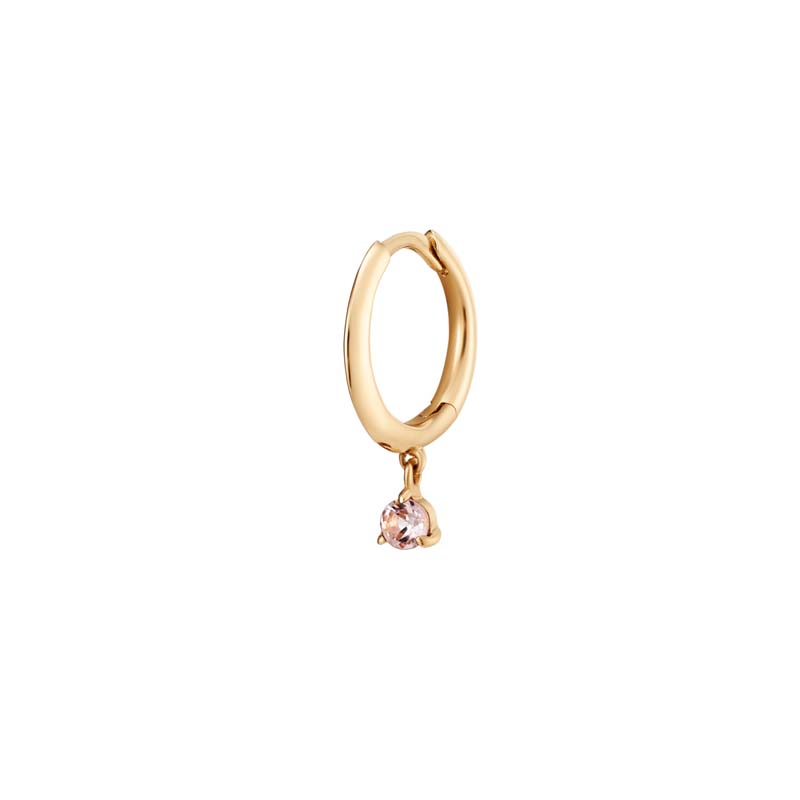 BLOSSOM Single Huggie Hoop with Morganite Drop