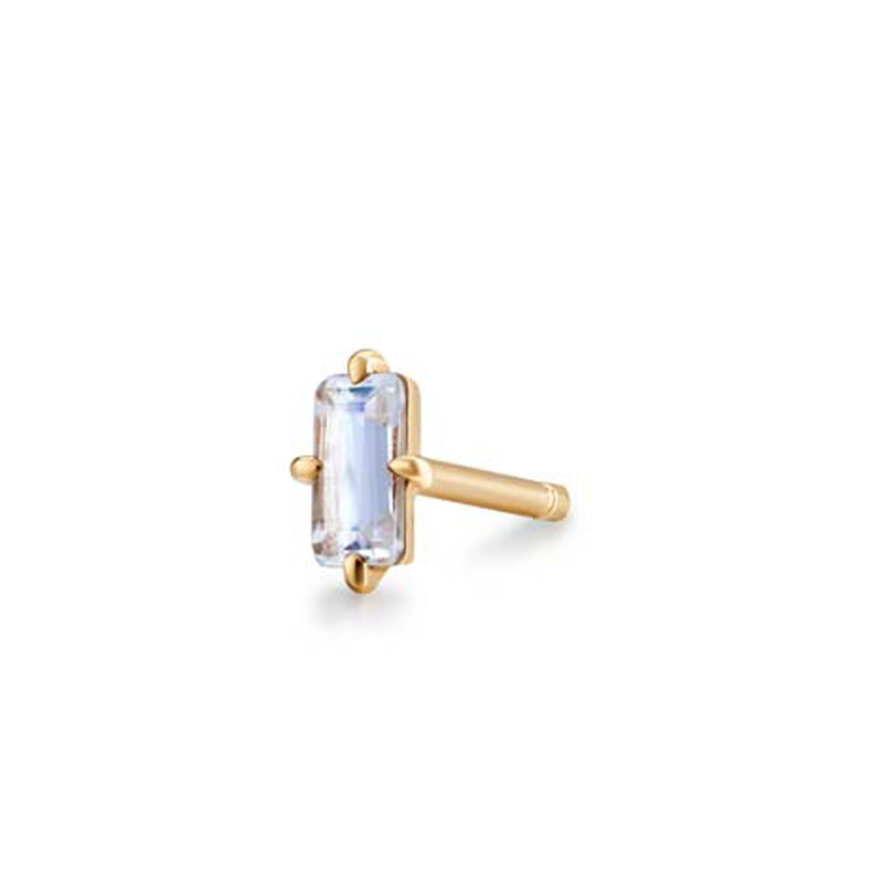 LUNA Moonstone Baguette Single Stud Earring