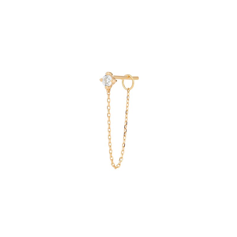 Ava White Sapphire Chain Single Drop Earring