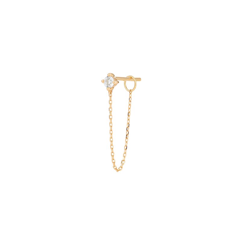 Ava White Sapphire Chain Single Drop Earring
