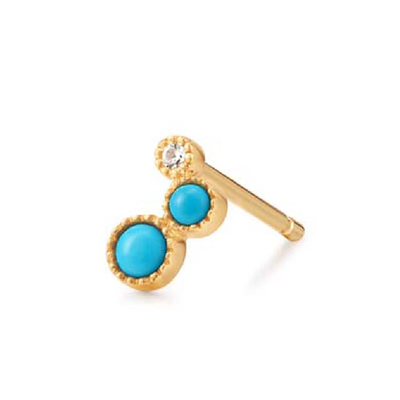 AMIRA Turquoise & White Sapphire Waterfall Single Earring