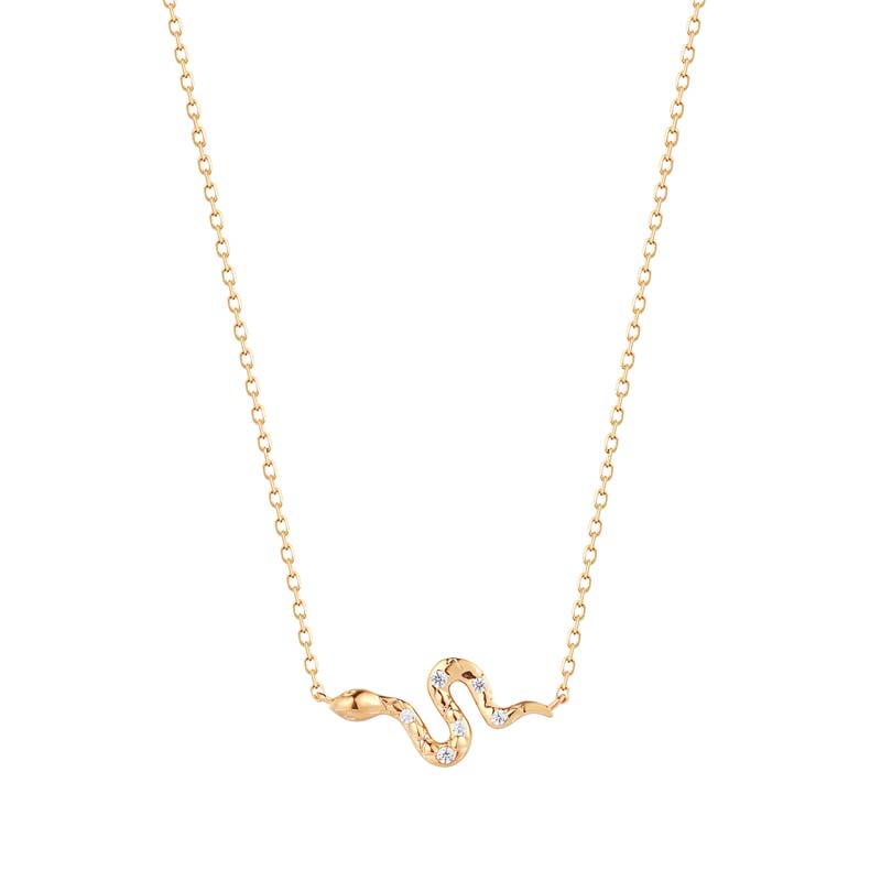 Nefertiti Diamond Snake Necklace