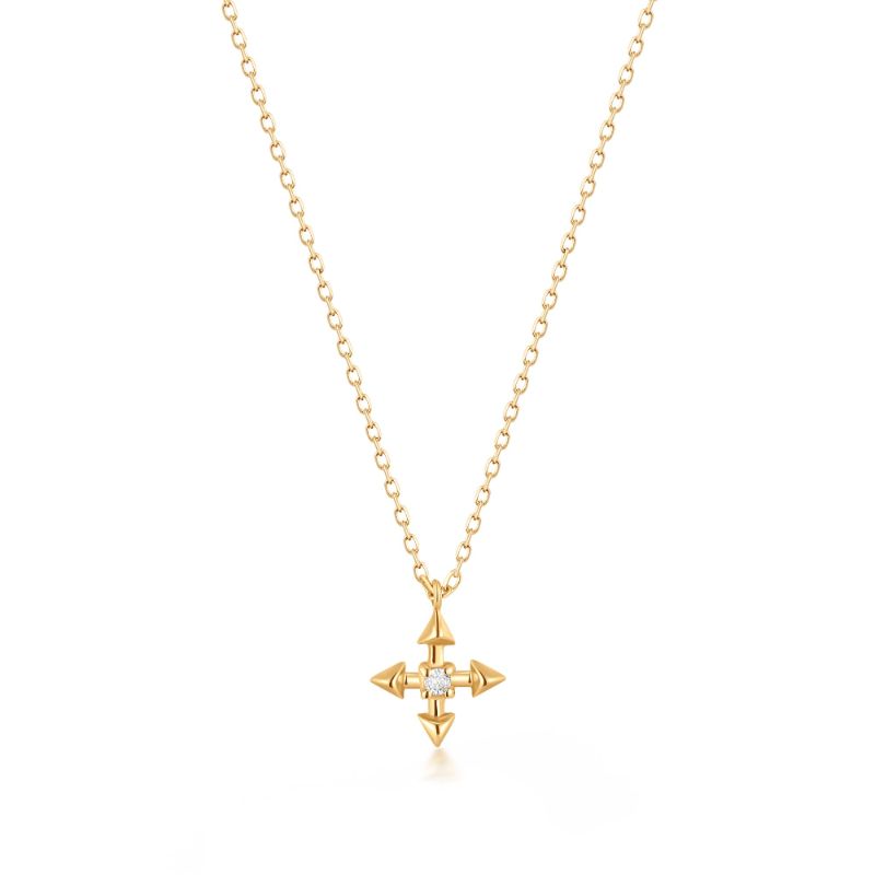 LIESE Diamond 4-Pointed Cross Necklace