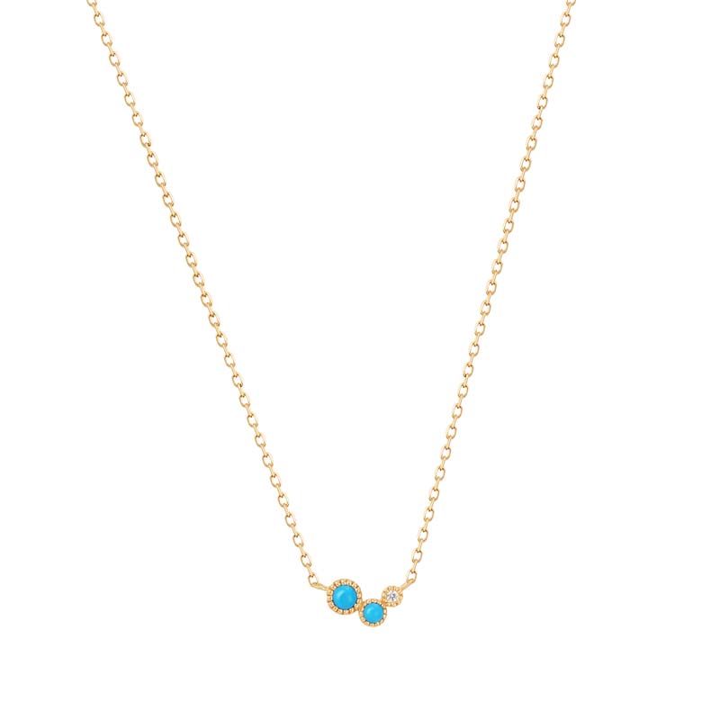 AMIRA Turquoise & White Sapphire Waterfall Necklace