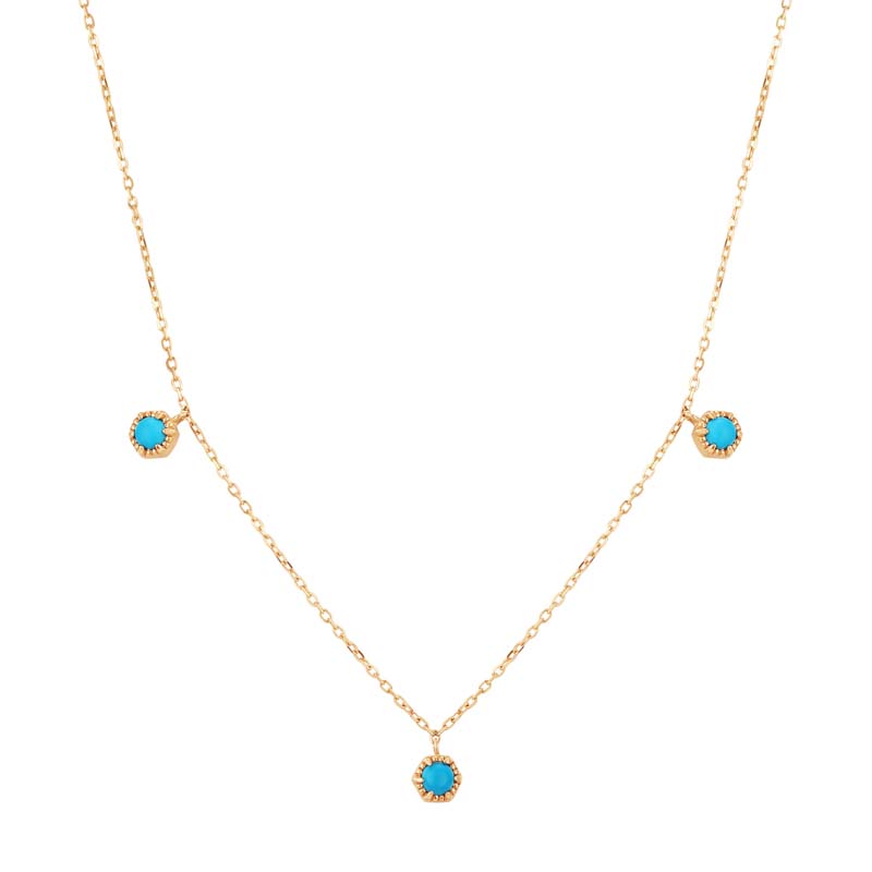 AMINA Turquoise 3-Stone Station Necklace
