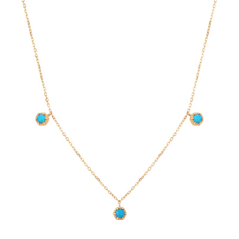 AMINA Turquoise 3-Stone Station Necklace