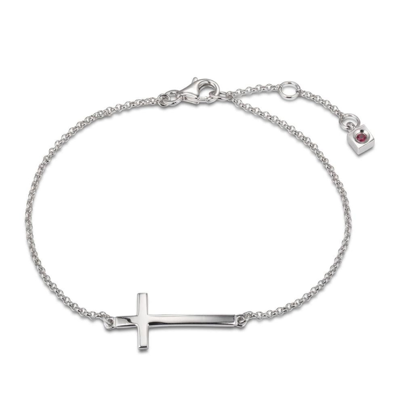 Silver Sterling Silver Cross Bracelet Length 7