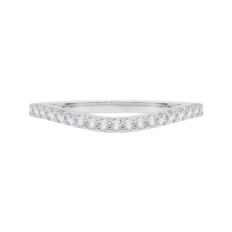 18K White Gold Round Diamond Wedding Band