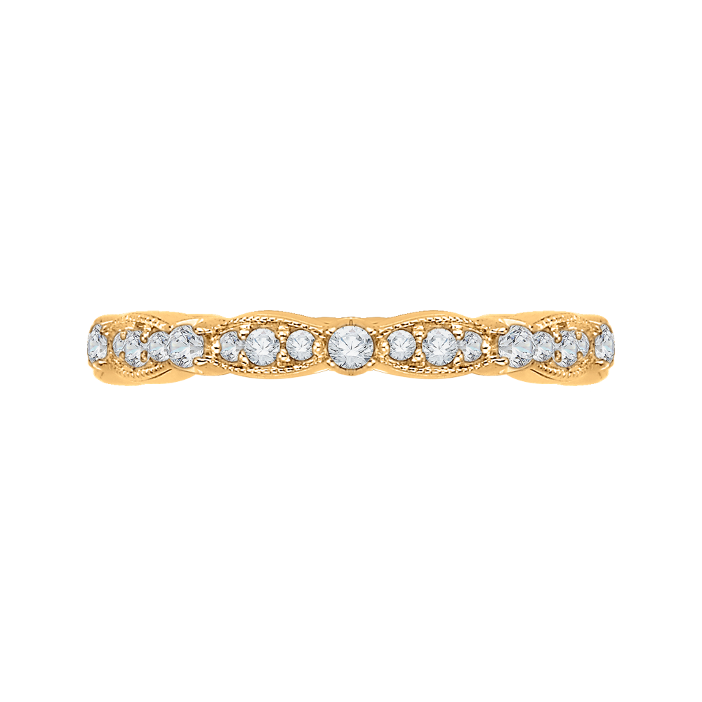 18K Yellow Gold 1/2 Ct Diamond Carizza  Wedding Band