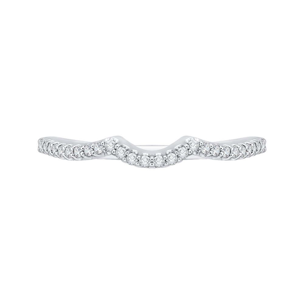 18K White Gold 1/5 Ct  Diamond Carizza Wedding band