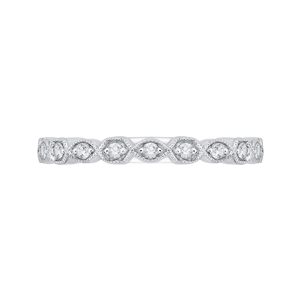 18K White Gold 1/4 Ct Diamond Carizza Wedding Band