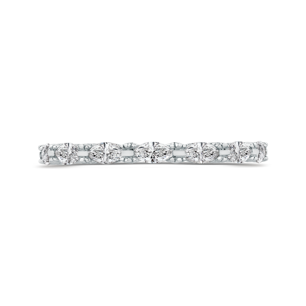 14K White Gold 1/2 Ct Diamond Carizza  Wedding Band