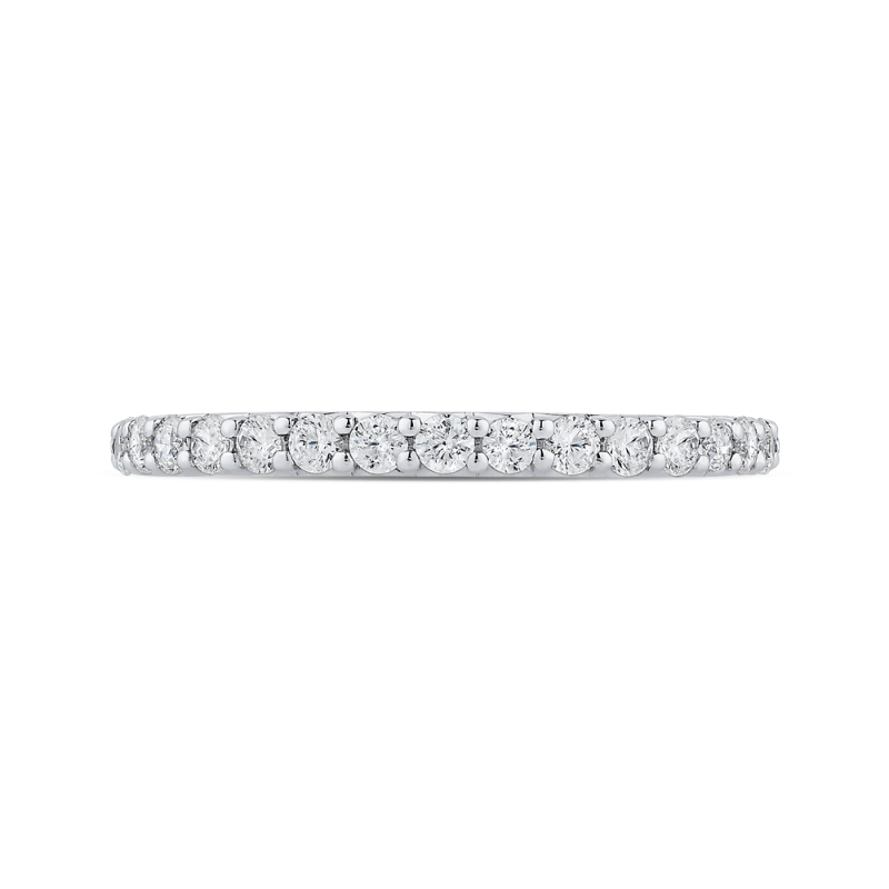 14K White Gold Round Diamond Half-Eternity Wedding Band