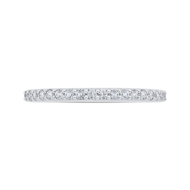 14K White Gold Round Half-Eternity Diamond Wedding Band