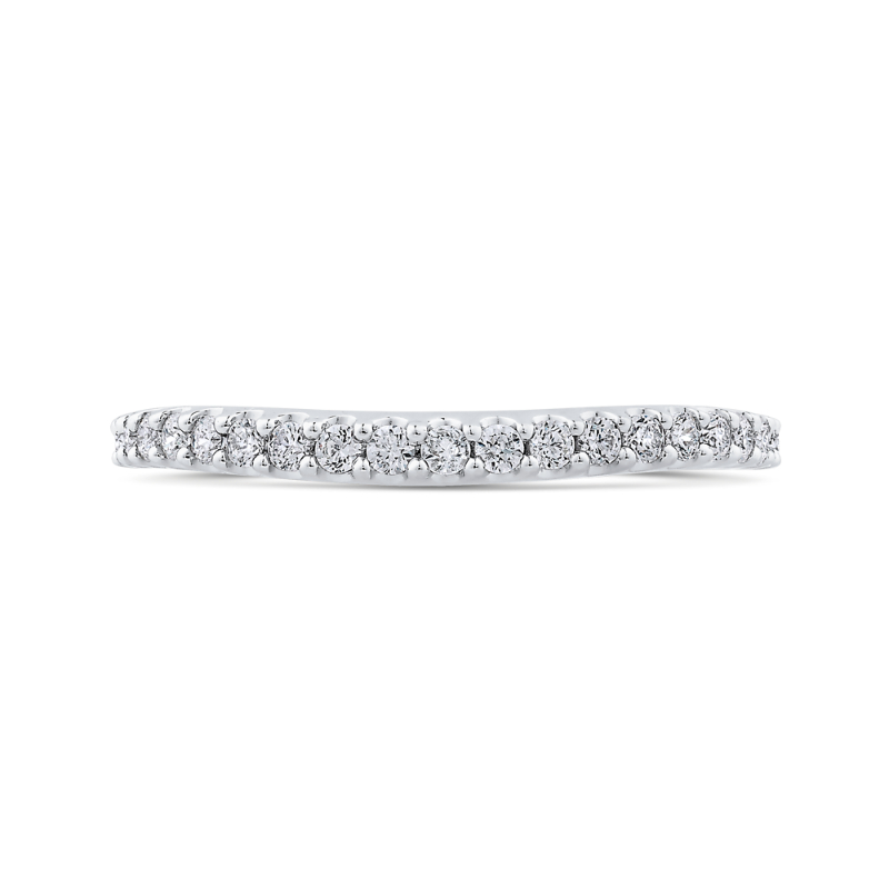 Round Half-Eternity Diamond Wedding Band In 14K White Gold